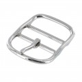 B3706 1 1/2" Nickel Plate, Center Bar Buckle, Solid Brass
