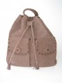 Nubuck Leather Knapsack Brown