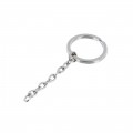 G0229 7/8" Nickel Plate, Key Chain, Solid Brass, with Iron Key Ring