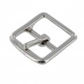 B3074 1 1/4" Nickel Plate, Center Bar Buckle, Solid Brass