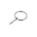 G1607 26mm Nickel Plate, Key Ring w/Chain, Solid Iron
