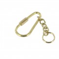 B2681 Natural Brass, Key Ring w/Chain, Solid Brass