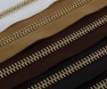 Metal 8 Riri Zipper, Continuous Chain, Brass Teeth (GO)