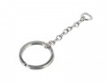 G10517 7/8" Nickel Plate, Key Ring w/Chain/D-Ring, Solid Iron
