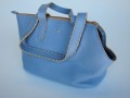 Leather Doggie Bag Peony with Natural Trim