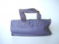 Leather Button Doctor Violet With Natural Trim