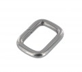 B1957 3/4" x 1/2" Nickel Matte, Wire Formed Square Ring, Solid Brass